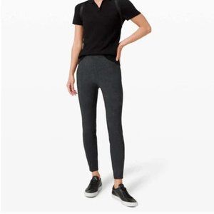 Lululemon Here to There High Rise 7/8 Pant Trouser Crosshatch Texture Black Sz 8